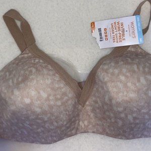 NWT $60! WARNER'S Warners WIRE FREE LIFT Beige Speckled BRA ~ Size 36C / 36 C